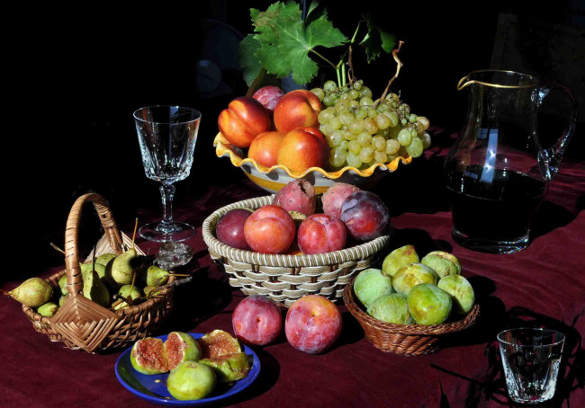 Обои картинки фото еда, натюрморт, посуда, фрукты