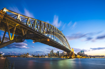 Картинка harbour+bridge+and+sydney+opera+house города сидней+ австралия мост гавань