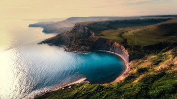 Картинка природа побережье скалы море вид сверху плато панорама