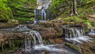 Картинка природа водопады река поток камни водопад water вода waterfall rocks stream river