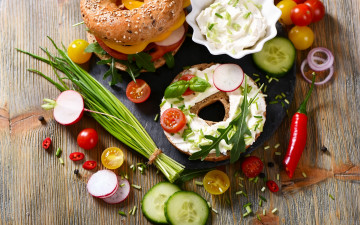 Картинка еда бутерброды +гамбургеры +канапе помидоры food овощи соус сэндвичи огурец cream
