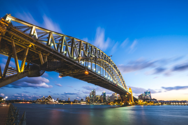 Обои картинки фото harbour bridge and sydney opera house, города, сидней , австралия, мост, гавань