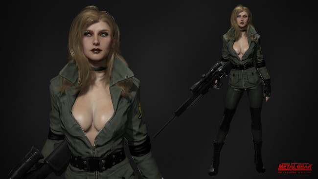 Обои картинки фото видео игры, metal gear solid v,  the phantom pain, снайпер, винтовка, форма, девушка