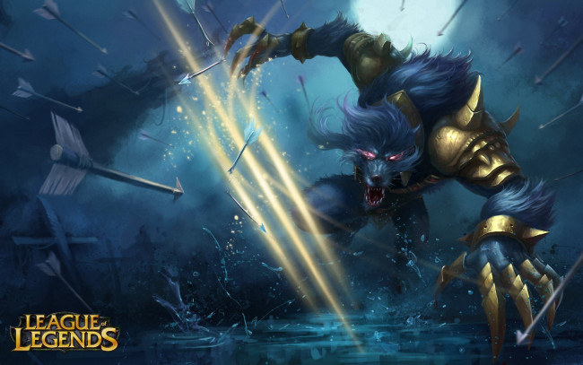 Обои картинки фото видео игры, league of legends, вода, существо, стрелы