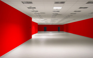Картинка 3д графика realism реализм коридор красний