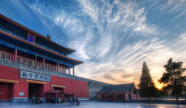 Обои картинки фото beijing, china, города, пекин, китай, закат, ворота