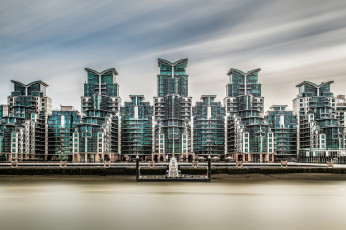 Картинка pimlico london england города лондон великобритания river thames река темза здания набережная