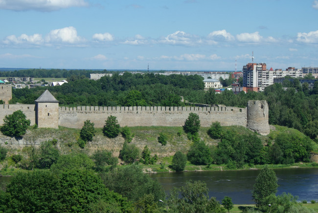 Обои картинки фото ивангородская, крепость, города, дворцы, замки, крепости, история, река
