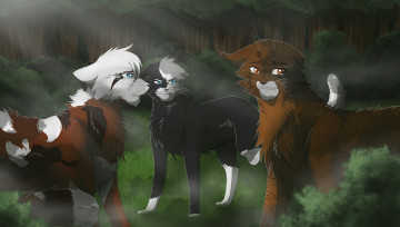 Картинка рисованные животные +собаки слёзы природа трое звери