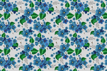 Картинка векторная+графика цветы+ flowers узор синий цветы