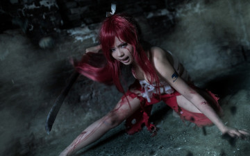 Картинка девушки -unsort+ креатив кровь scarlet erza anime tail fairy titania меч девушка хвост феи косплей