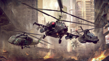 Картинка авиация 3д рисованые v-graphic военная автотранспортные средства вертолеты artwork