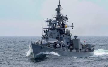 Картинка ins+ranvijay +d55 корабли крейсеры +линкоры +эсминцы раrajput class военный корабль эскадренный миноносец военно-морской флот индии