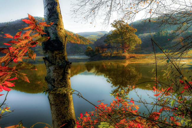 Обои картинки фото природа, реки, озера, отражение, осень, озеро