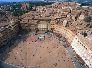 обоя aerial, view, of, piazza, del, campo, siena, italy, города