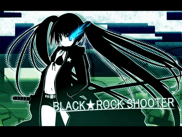 Обои картинки фото аниме, black, rock, shooter