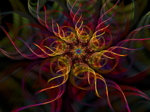 Картинка 3д графика fractal фракталы цвета узор фрактал тёмный
