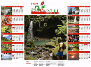 обоя календари, природа, водопад, турист