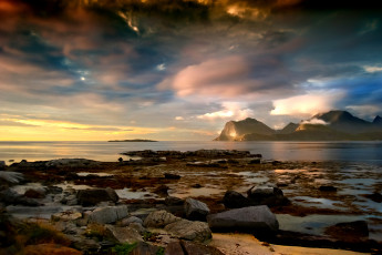 Картинка природа побережье берег горы камни море