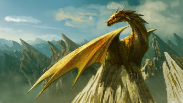 Картинка фэнтези драконы горы