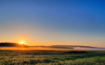 Картинка природа восходы закаты утро солнце восход поле луг