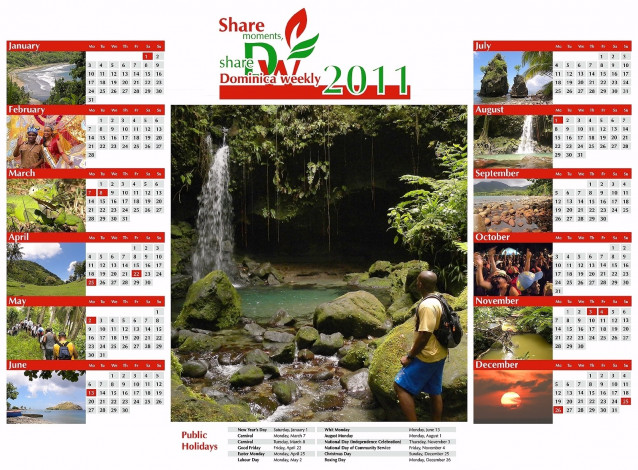 Обои картинки фото календари, природа, водопад, турист