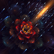 Картинка 3д графика flowers цветы светлячки цветок фрактал лепестки