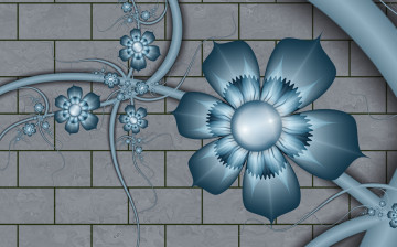 Картинка 3д графика flowers цветы фрактал узор лепестки