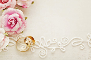 Картинка разное украшения +аксессуары +веера обручальные кольца цветочек открытка wedding rings flowers greeting card