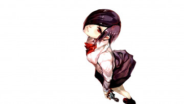 Картинка аниме tokyo+ghoul взгляд белый фон kirishima touka девушка токийский гуль