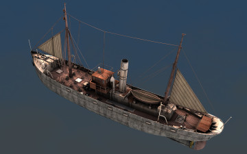 Картинка 3д+графика моделирование+ modeling корабль