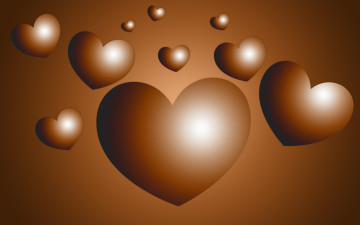 Картинка векторная+графика сердечки коричневый