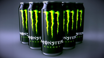 обоя бренды, monster energy, банки, напиток
