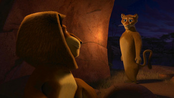 Картинка мультфильмы madagascar +escape+2+africa львица лев ночь