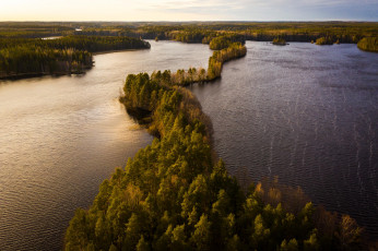 Картинка природа реки озера пейзаж озеро лес деревья вода закат