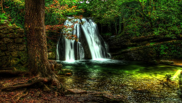 Картинка природа водопады деревья