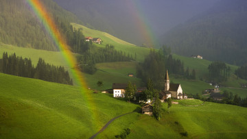 Картинка south tyrol austria города пейзажи радуга городок