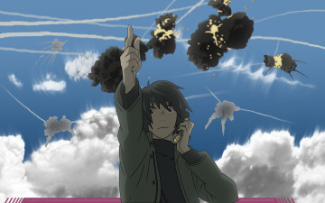 Картинка eden of the east аниме higashi no взрыв парень akira takizawa телефон