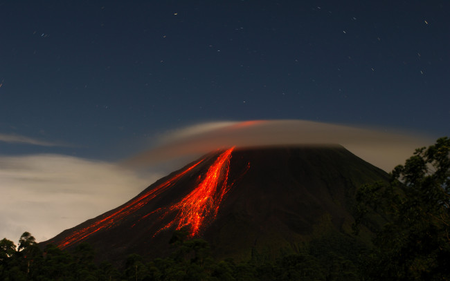 Обои картинки фото природа, стихия, поток, извержение, лава, вулкан