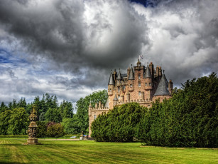 Картинка glamis castle scotland города дворцы замки крепости лужайка парк замок