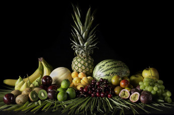 Картинка еда фрукты +ягоды изобилие