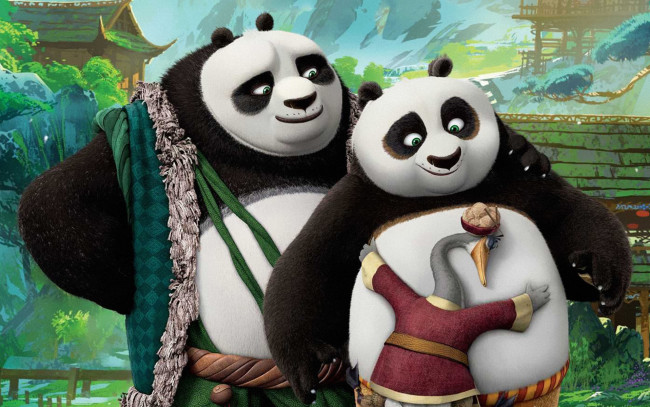 Обои картинки фото мультфильмы, kung fu panda 3, панды, мультфильм, 3, kung, fu, panda