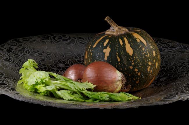Обои картинки фото еда, овощи, салат, тыква, лук