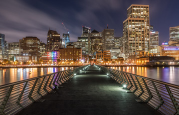 обоя downtown skyline,  san francisco, города, сан-франциско , сша, панорама, ночь, небоскребы