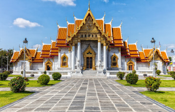 Картинка marble+temple города бангкок+ таиланд храм