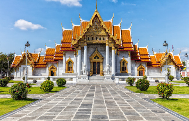 Обои картинки фото marble temple, города, бангкок , таиланд, храм