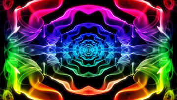 Картинка 3д+графика фракталы+ fractal тоннель бесконечность кольца цвета