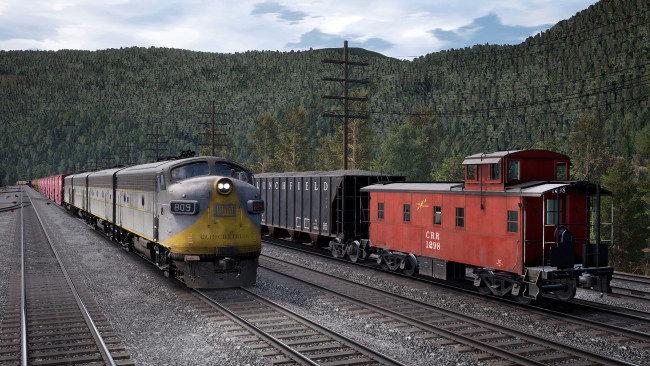 Обои картинки фото видео игры, train sim world 2, поезда, железная, дорога, лес, горы