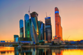 Картинка moscow+city города москва+ россия река небоскребы