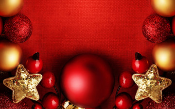 Картинка праздничные украшения рождество новый год red праздник шары christmas merry xmas balls decoration new year